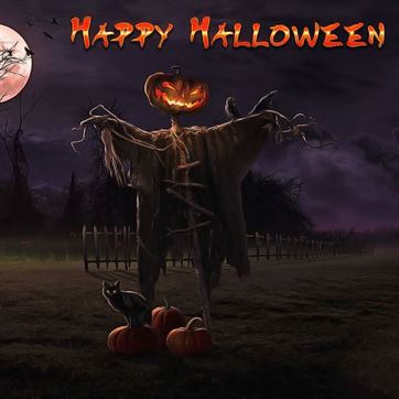 Картинка на Хеллоуин с пугалом