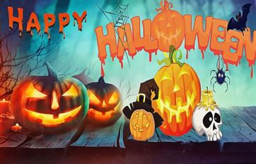 Креативная открытка с тыквами к Хеллоуину