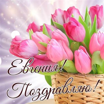 Картинка для Евгении с тюльпанами в корзинке